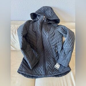 G Gallery New York Black Chevron Quilted Jacket